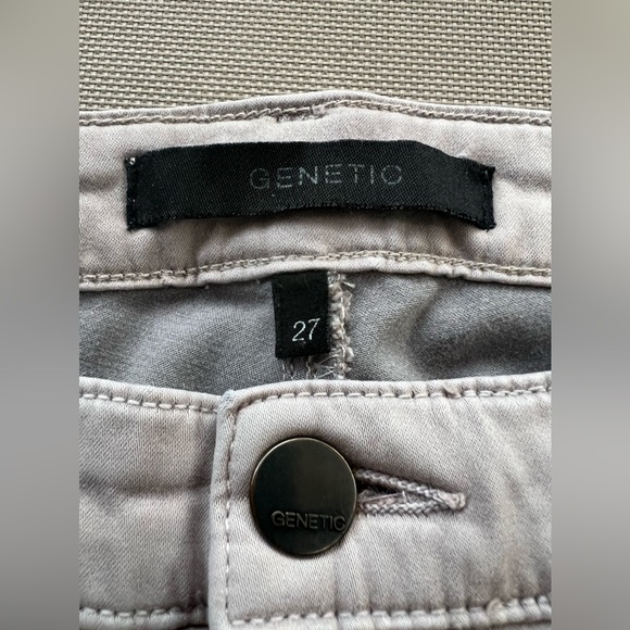 Genetic Women Stem Jeans Skinny Leg Flat Front Low Rise Khaki Size 27 - Picture 2 of 9